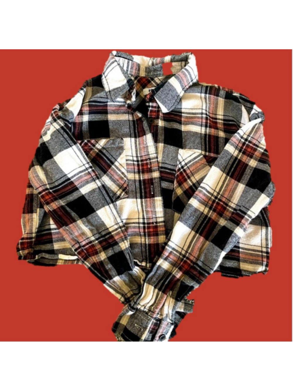RSQ cropped flannel, size XS